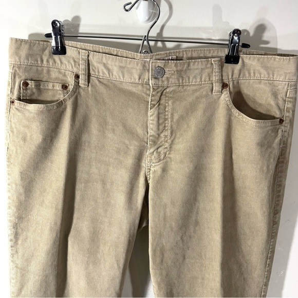 Y2K Old Navy Corduroy Pants Womens Tan Retro Preppy - Picture 2 of 11